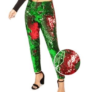 NWT - Tipsy Elves Red and Green
Reversible Sequin High Waisted Leggings